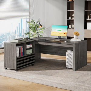 Oval Resin Pedestal Accent Side Table in White & Gray