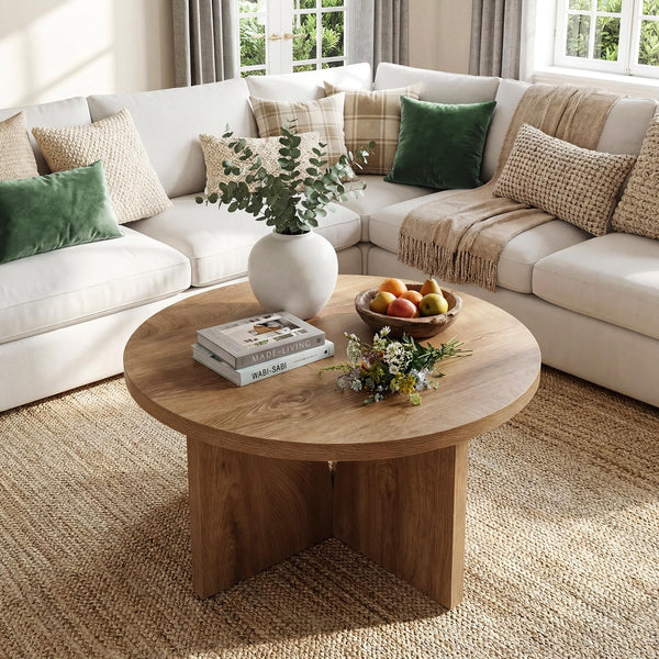 Round Coffee Table, 31.5" – Brown