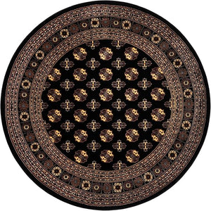 6 Ft Round Bokhara Area Rug – Polypropylene Medium Pile