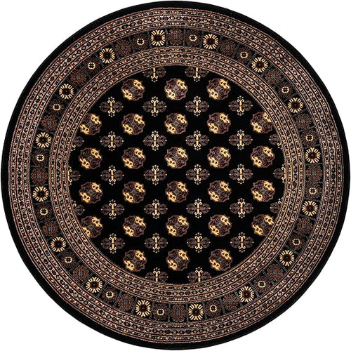 6 Ft Round Bokhara Area Rug – Polypropylene Medium Pile