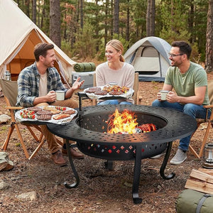 48-Inch Round Outdoor Wood-Burning Fire Pit
