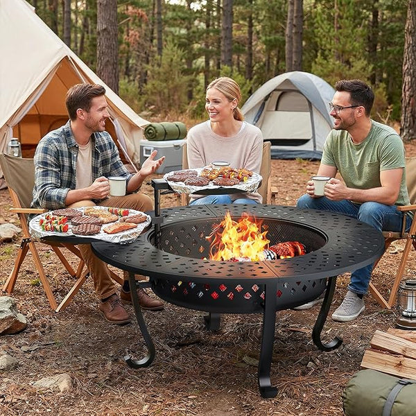 48-Inch Round Outdoor Wood-Burning Fire Pit