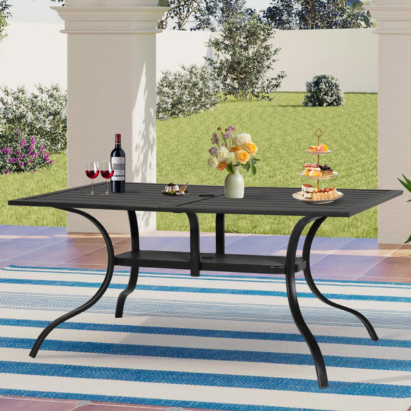 Outdoor Patio Dining Table with Umbrella Hole