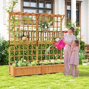 72-Inch Raised Garden Bed with Trellis, Hanging Roof & Lattice Panel