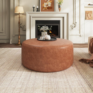 Round Upholstered Ottoman Foot Stool