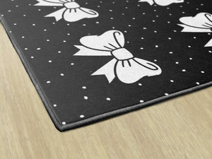 Black & White Polka Dot Classroom Area Rug – Nylon, Low Pile, Kids Educational Rug