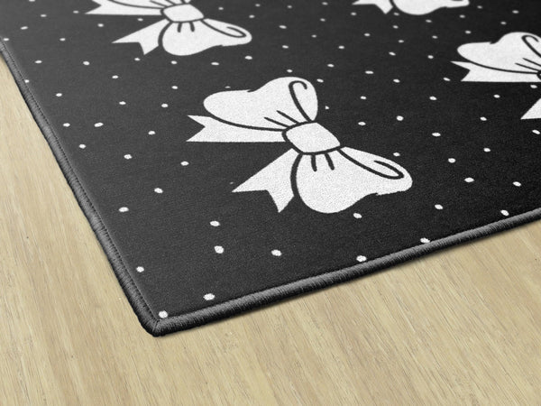 Black & White Polka Dot Classroom Area Rug – Nylon, Low Pile, Kids Educational Rug