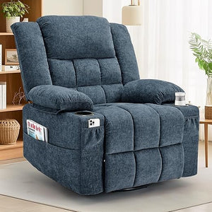 360° Swivel Rocker Recliner with Massage & Heating