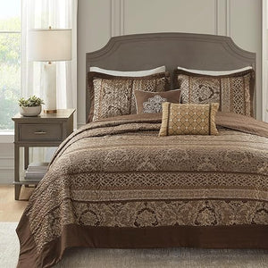 5-Piece Reversible Quilted Bedspread Set – Oversized King & Queen