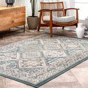 9x12 Vintage Medallion Area Rug – Tribal Tile Pattern