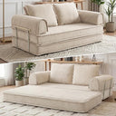4-in-1 Convertible Modular Floor Sofa Bed — Corduroy Sectional Couch