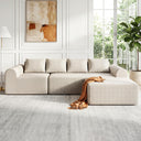 Modular L-Shaped Sectional Sofa with Ottoman