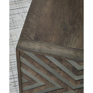 Rustic End Table with Diamond Pattern