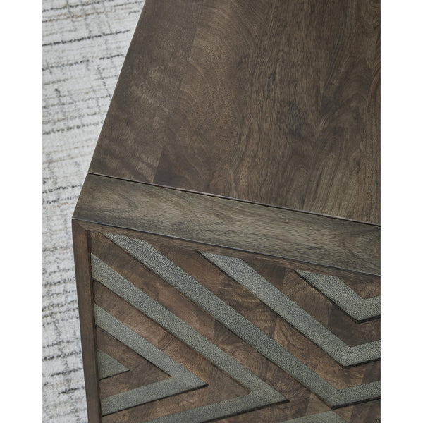 Rustic End Table with Diamond Pattern