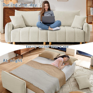 3-Seat Convertible Sleeper Sofa with Storage