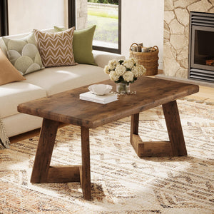 Farmhouse Coffee Table with V-Shaped Legs