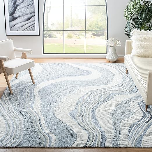 9x12 Hand-Tufted Wool Area Rug – Art Deco Abstract