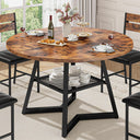 47.2" Round Dining Table with Storage Shelf