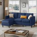 L-Shaped Convertible Sectional Sofa with Ottoman