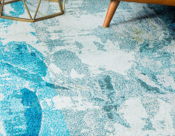 Coastal Marine Area Rug – Light Blue, Multiple Sizes