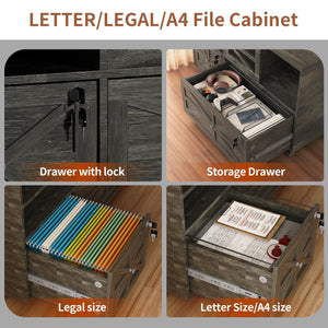 2-Drawer Lateral File Cabinet with Lock