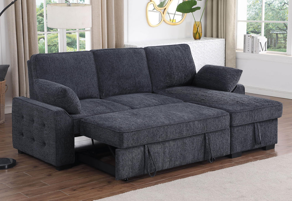 L-Shaped Sleeper Sectional Sofa with Storage & Charging