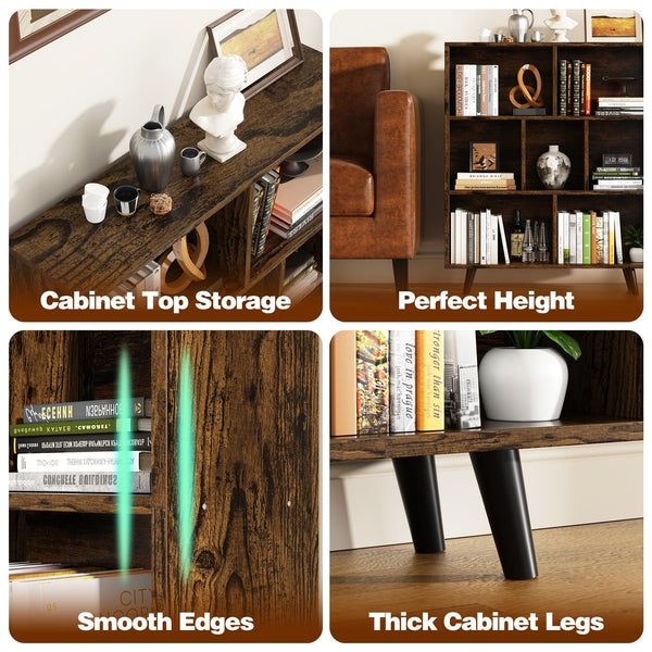 3-Tier Open Bookcase with Metal Legs