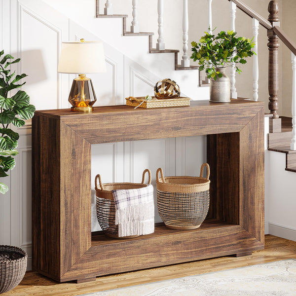 47-Inch Farmhouse Console Table with Storage