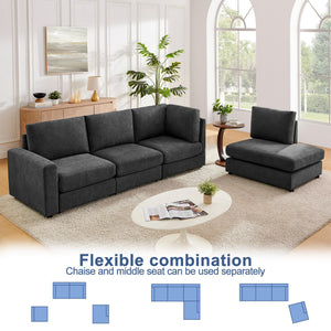L-Shaped Sectional Sofa with Reversible Chaise