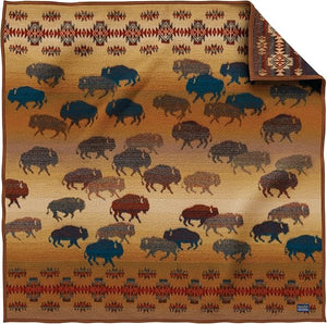 Jacquard Wool Throw Blanket 64x64 – Reversible, All-Season