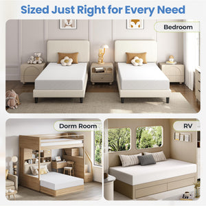 Gel Memory Foam Mattress | Green Tea Infused | CertiPUR-US | Twin, Full, Queen