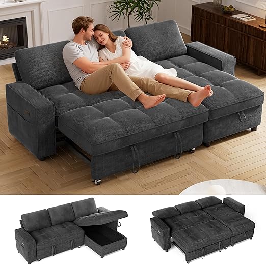 Convertible Sectional Sleeper Sofa with Pull-Out Bed