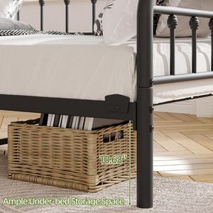 BOFENG Metal Daybed Frame Twin Size,Sofa Bed Frame with Strong Steel Slats Support Platform Furniture,Mattress Foundation,Noise Free,Easy Assembly,Black Twin Daybed