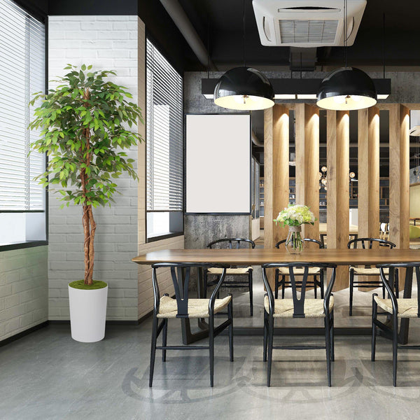 7 ft Artificial Ficus Tree with Planter