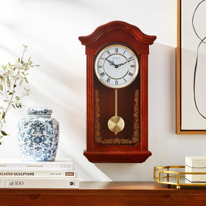 Mahogany Chiming Wall Clock with Westminster Melody