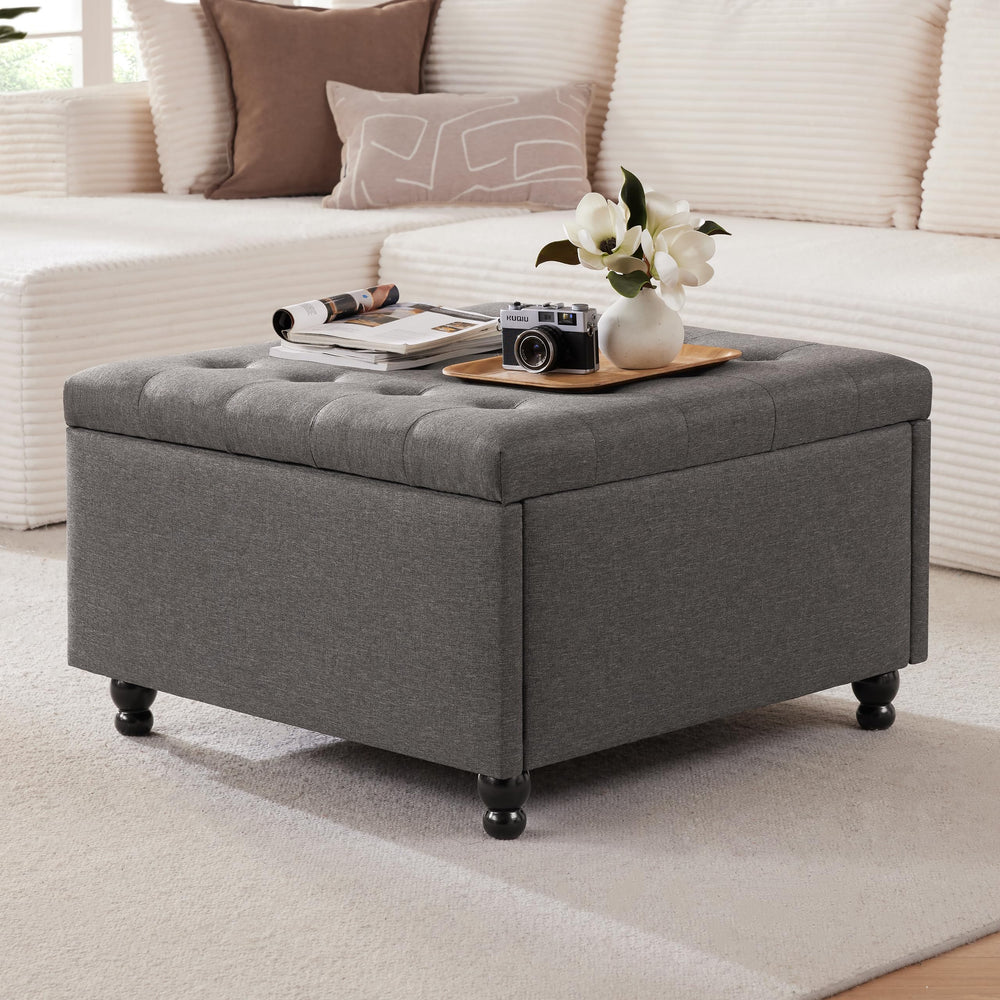Square Storage Ottoman Coffee Table