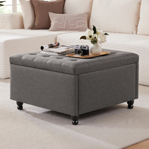 Square Storage Ottoman Coffee Table