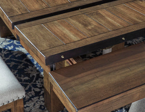 Extendable Rectangular Dining Table with Trestle Base — Seats 8