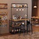 Kitchen Island with Power Outlet & 2 Bar Stools