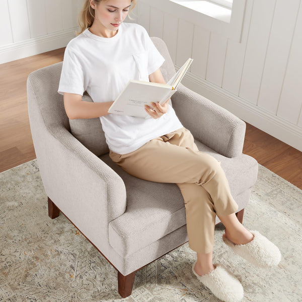 Oversized Accent Chair with Thick Cushion – Terry Fabric Armchair