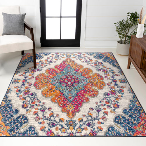 Boho Medallion Floral Area Rug 12x15 Rectangular