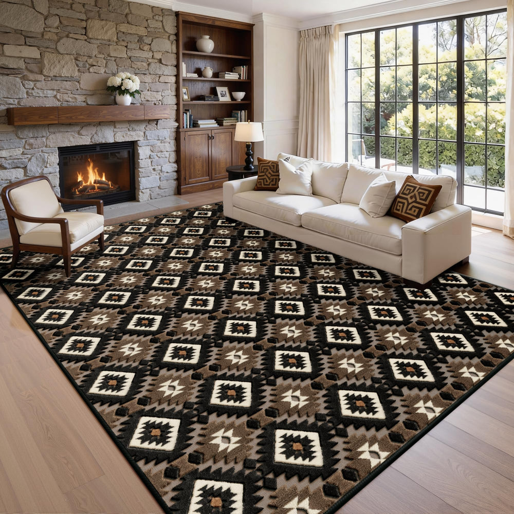Aztec High-Low Velvet Area Rug