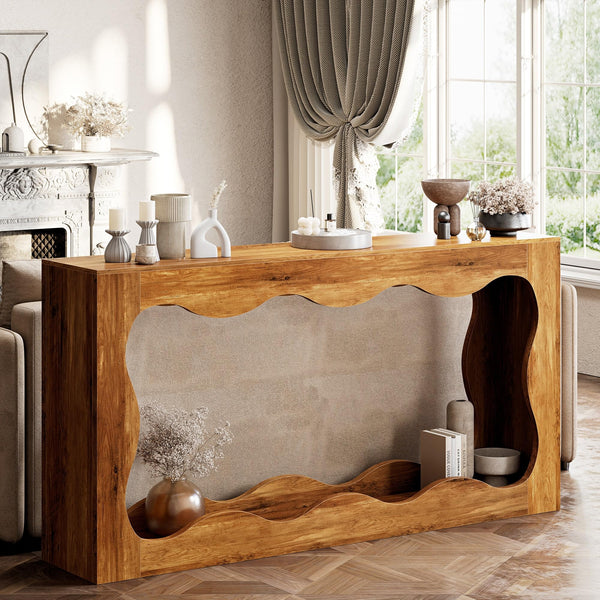 Farmhouse Console Table with LED Light