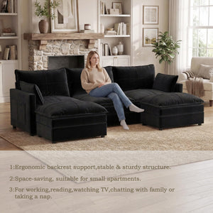 L-Shaped Sectional Sofa with Reversible Chaise & Deep Seat