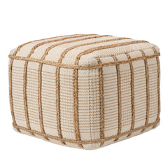 Cotton Jute Cylinder Pouf Ottoman