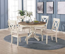 5-Piece Round Dining Table Set with Cross Back Chairs