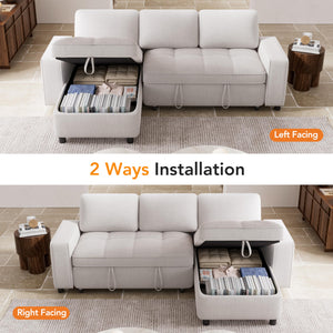 Convertible Sectional Sleeper Sofa with Pull-Out Bed