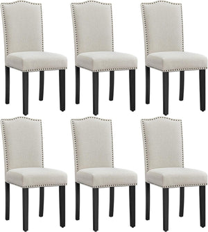 Modern Upholstered Dining Chairs with Solid Wood Legs