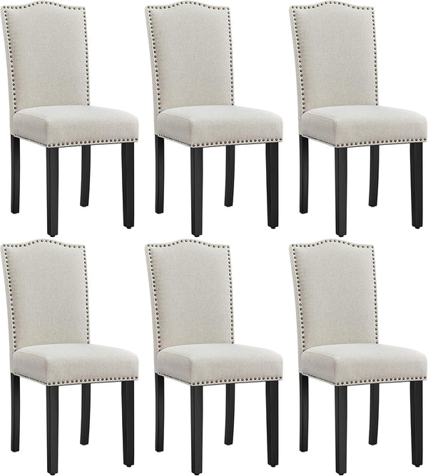 Modern Upholstered Dining Chairs with Solid Wood Legs
