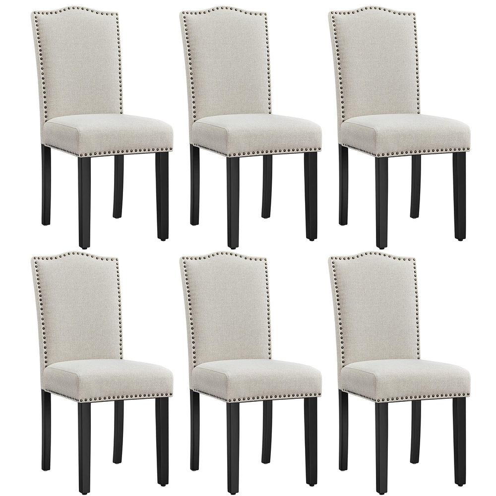 Fabric Dining Chairs with Solid Wood Legs